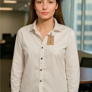 Elegant White Button-Up Blouse